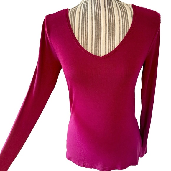 White House Black Market Tops - White House Black Market Pink Fitted Long Sleeve Blouse